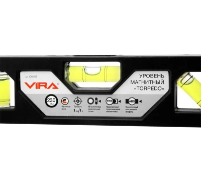 Уровень торпедо магнитный пластиковый 230мм VIRA (Китай)