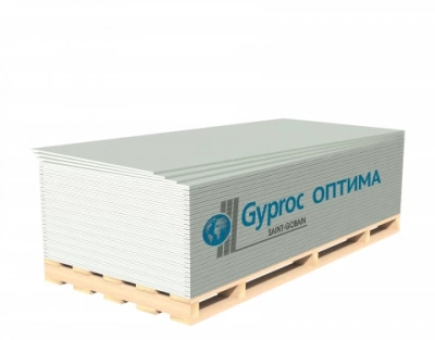 Гипсокартон стеновой влагостойкий Gyproc Aqua Optima 2500*1200*12,5 (Россия)