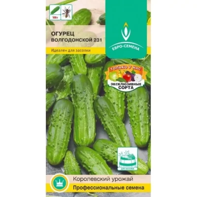 Огурец Волгодонской 231 0,5гр раннеспелый пчелоопыляемый крупнобугорчатый для засолки (Россия)