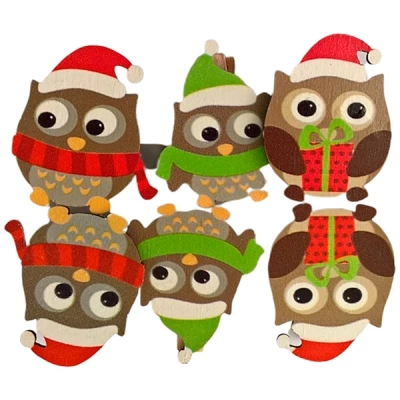 Набор елочных украшений "Совы" 14 см, 6 шт 061600 (Китай)