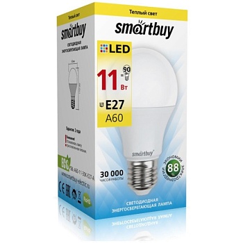 Светодиодная (LED) лампа Smartbuy-A60-11W/3000/E27 (Китай)