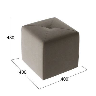 Пуф Тип 6, велюр коричневый, 400*400*430 (Россия)