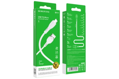 Кабель BX51 для Micro usb белый BOROFONE (Китай)