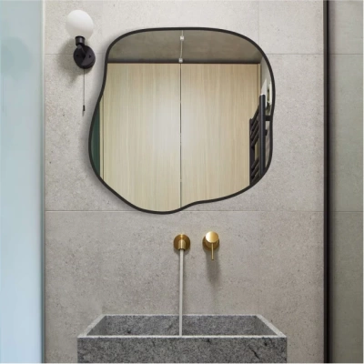 Зеркало Д-063 фигурное с чёрной окантовкой, УФ-печать 700*700  (Беларусь)