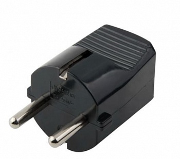 Вилка прямой ввод черная 55022 (Китай)