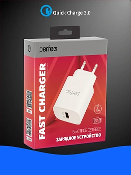 Сетевое зарядное устройство PERFEO с разъемом USB (Китай)