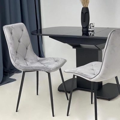 Стул MIRA светло-серый велюр HLR20/черный (Китай)