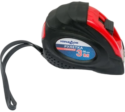 Рулетка "RUBBER" с магнитным крючком 3м х 16мм (Китай)
