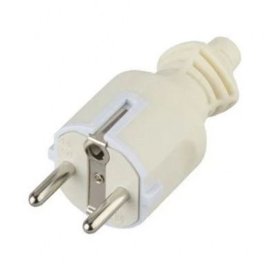 Вилка Б0019188 с заземляющим контактом черная прямой вывод ЭРА Купить | Практик