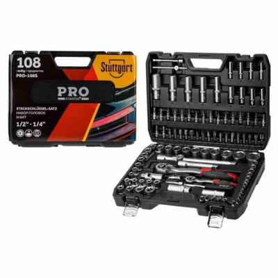 Набор головок и бит 108пр. 1/4 1/2 PRO STARTUL STUTTGART (Китай)