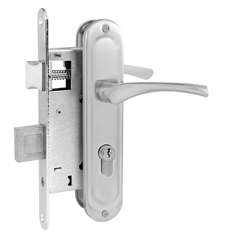 Замок врезной 710-55 мм (мат.хром) (Россия)