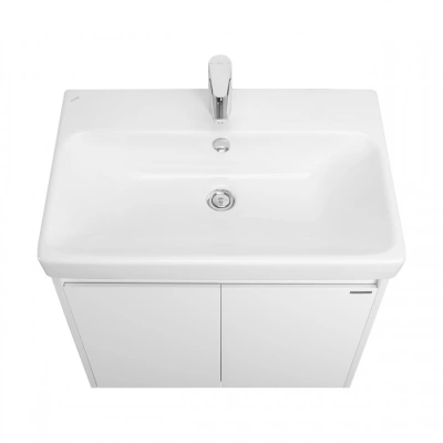 Набор тумба под умывальник Акватон Сканди Doors 70 белый глянец/белый матовый + раковина Адриана 70 (Россия)