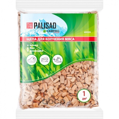 Щепа для копчения мяса ольха+бук+розмарин 1дм3 0.8л Camping Palisad (Россия)