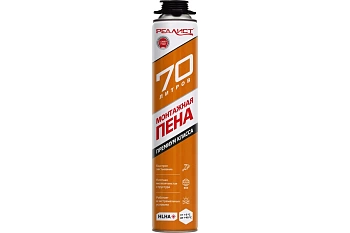 Пена монтажная REALIST PRO Orange летняя 70л 870мл (Россия)
