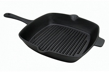Сковорода-гриль чугун 27,5х25 см литая ручка MYRON COOK МС7274 (Россия)