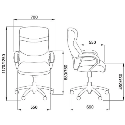 Кресло поворотное MARSHAL, ECO, черный  HG-8078-1 черный (Китай)