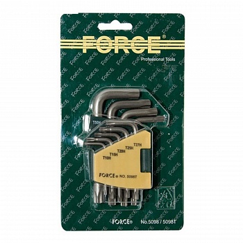 Набор торкс Force Г-образный удлиненные с шаром Т10-Т50 9 предметов (Тайвань)